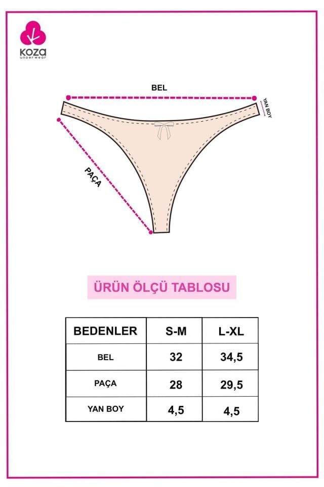 Kadın 3'lü Pamuklu Desenli Tanga 11030-23 - L/XL