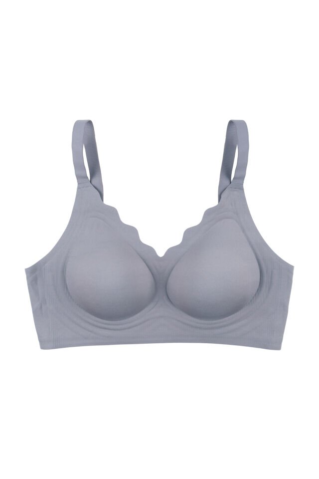 Kadın Balensiz Lazer Dikişsiz Görünmez Çıkarılabilir Pedli Sütyen Mavi - 90B