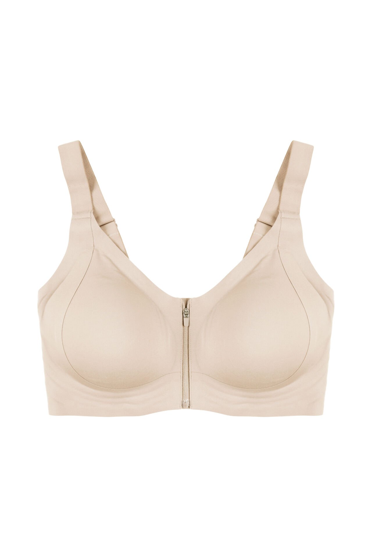 Kadın Büyük Beden (Battal) Önden Fermuarlı Dikişsiz Lazer Sütyen Mavi