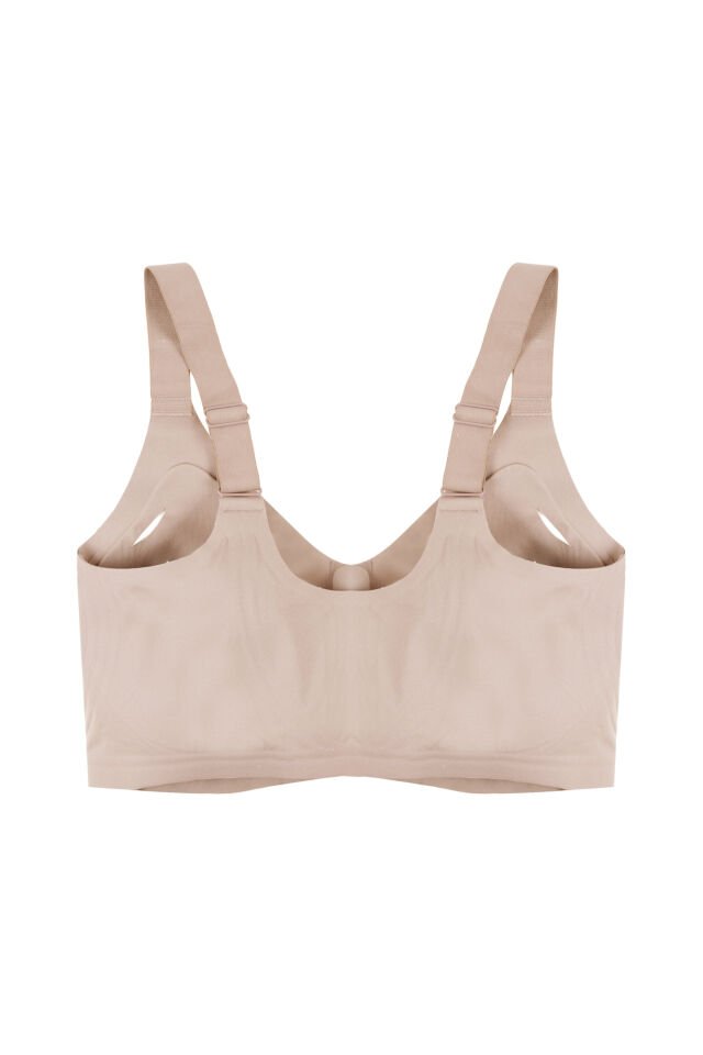 Kadın Büyük Beden (Battal) Önden Fermuarlı Dikişsiz Lazer Sütyen Mavi