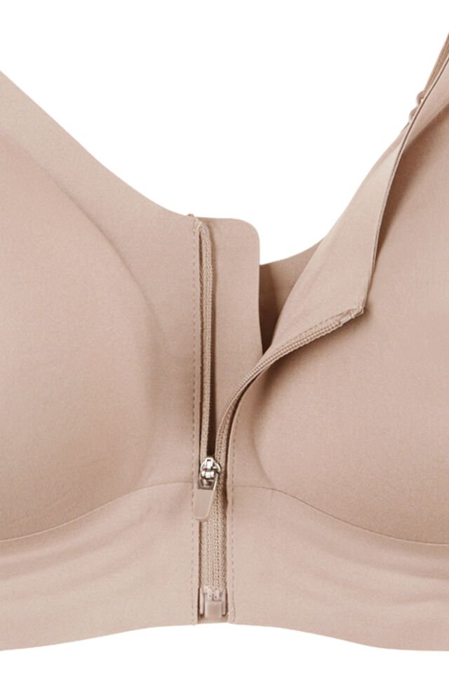 Kadın Büyük Beden (Battal) Önden Fermuarlı Dikişsiz Lazer Sütyen Mavi