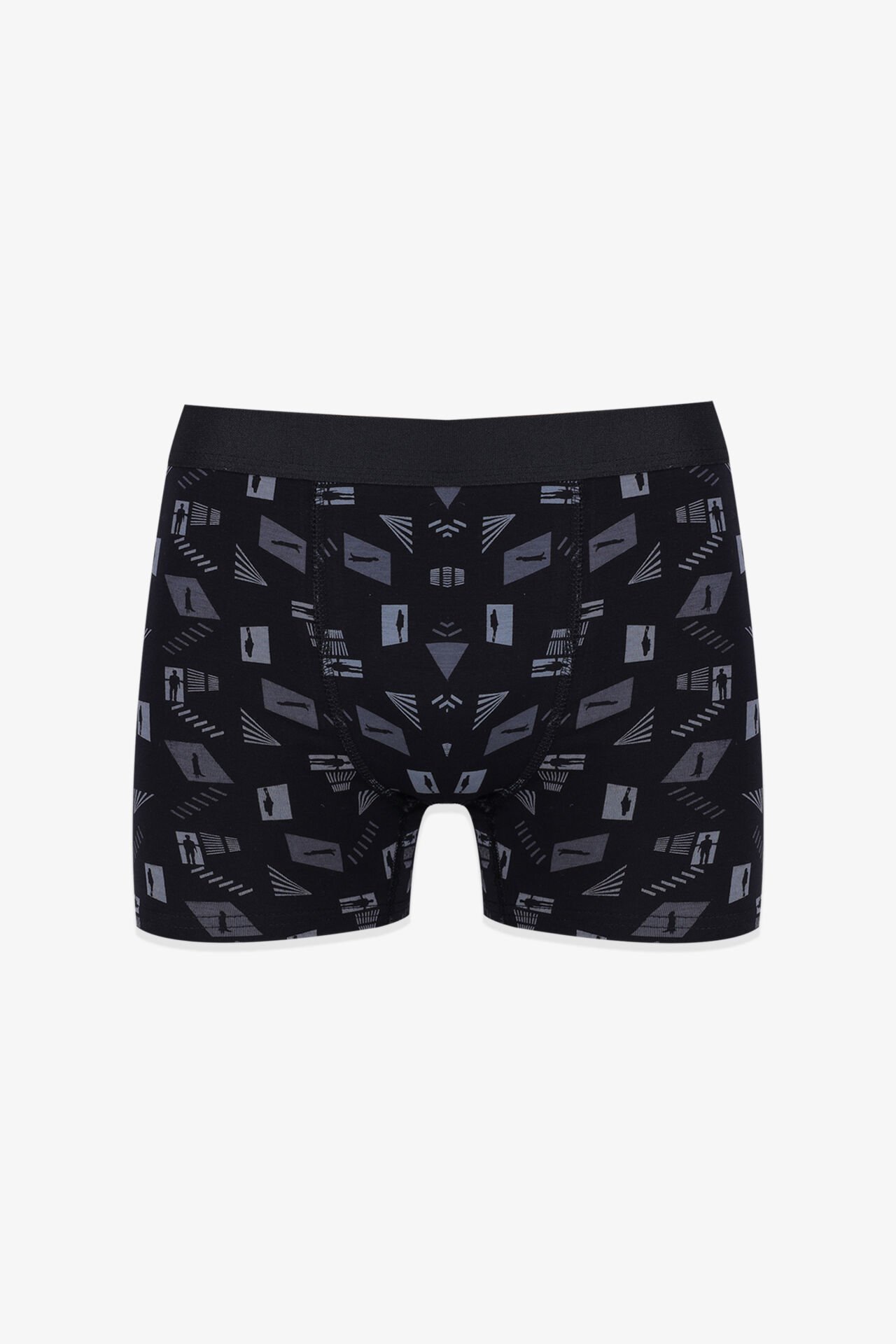 Erkek Tekli Desenli Pamuklu Boxer Füme - Gri - M