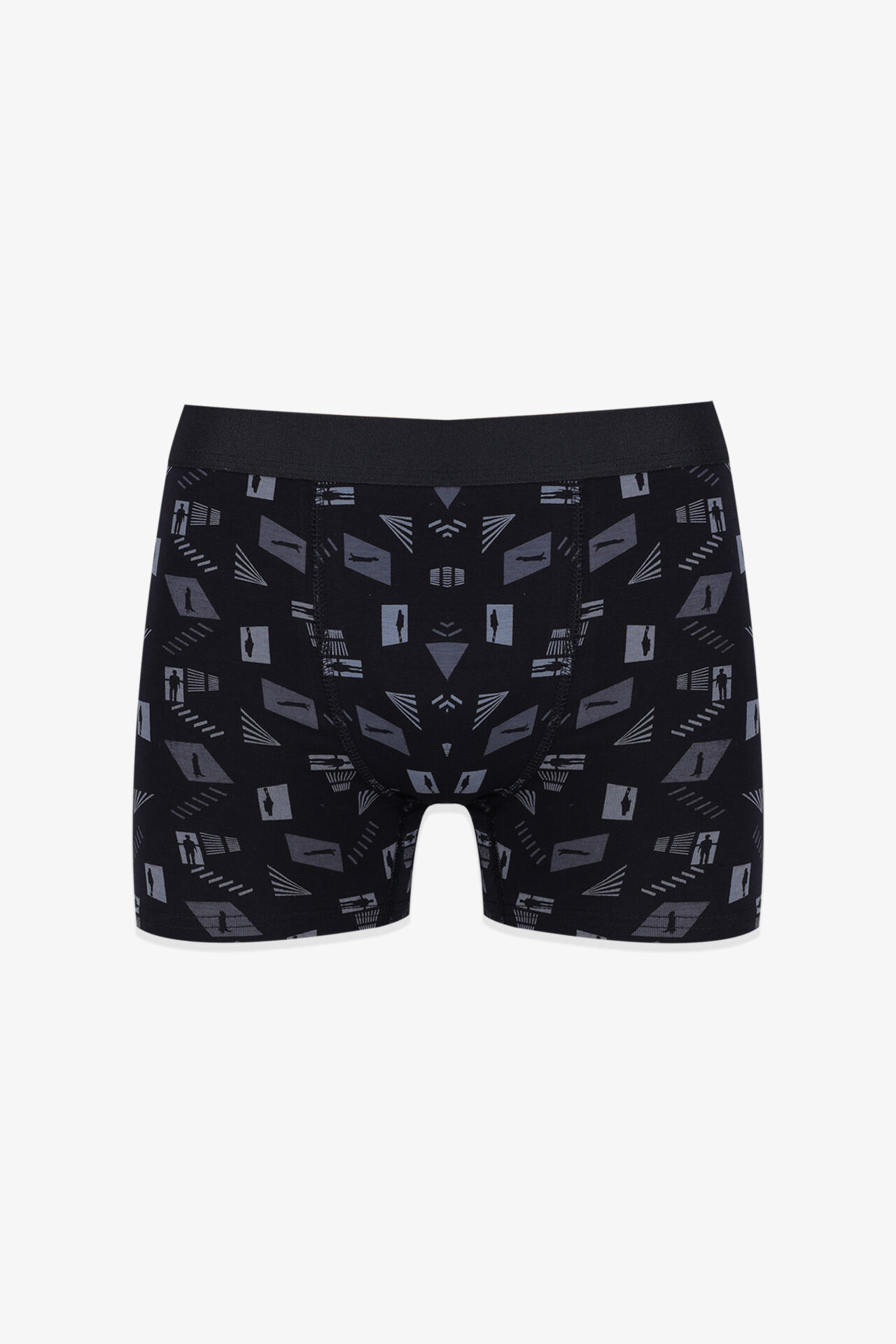 Erkek Tekli Desenli Pamuklu Boxer Füme - Gri - L