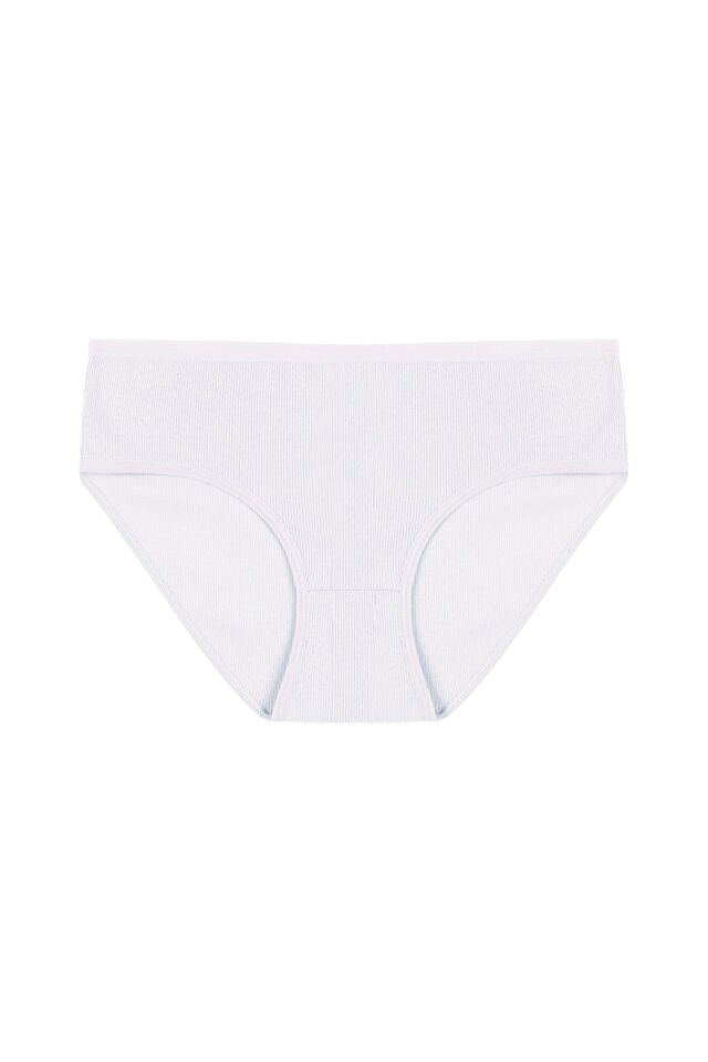 Kadın 3'lü Desenli Kaşkorse Pamuklu Yüksek Bel Bato Açık Pembe  - Pudra - XL