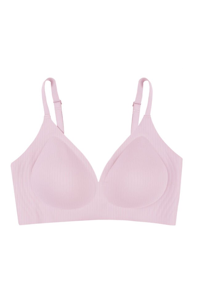 2'li Balensiz Görünmez Fitilli Kaşkorse Çıkarılabilir Pedli Dikişsiz Sütyen Bebe Mavisi - Pembe - 80B