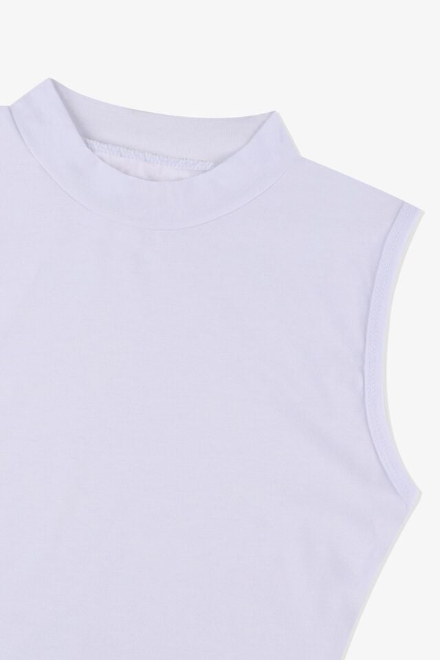 Kadın Kolsuz Likralı Pamuklu Yarım Balıkçı Body Beyaz - S - Beyaz - S