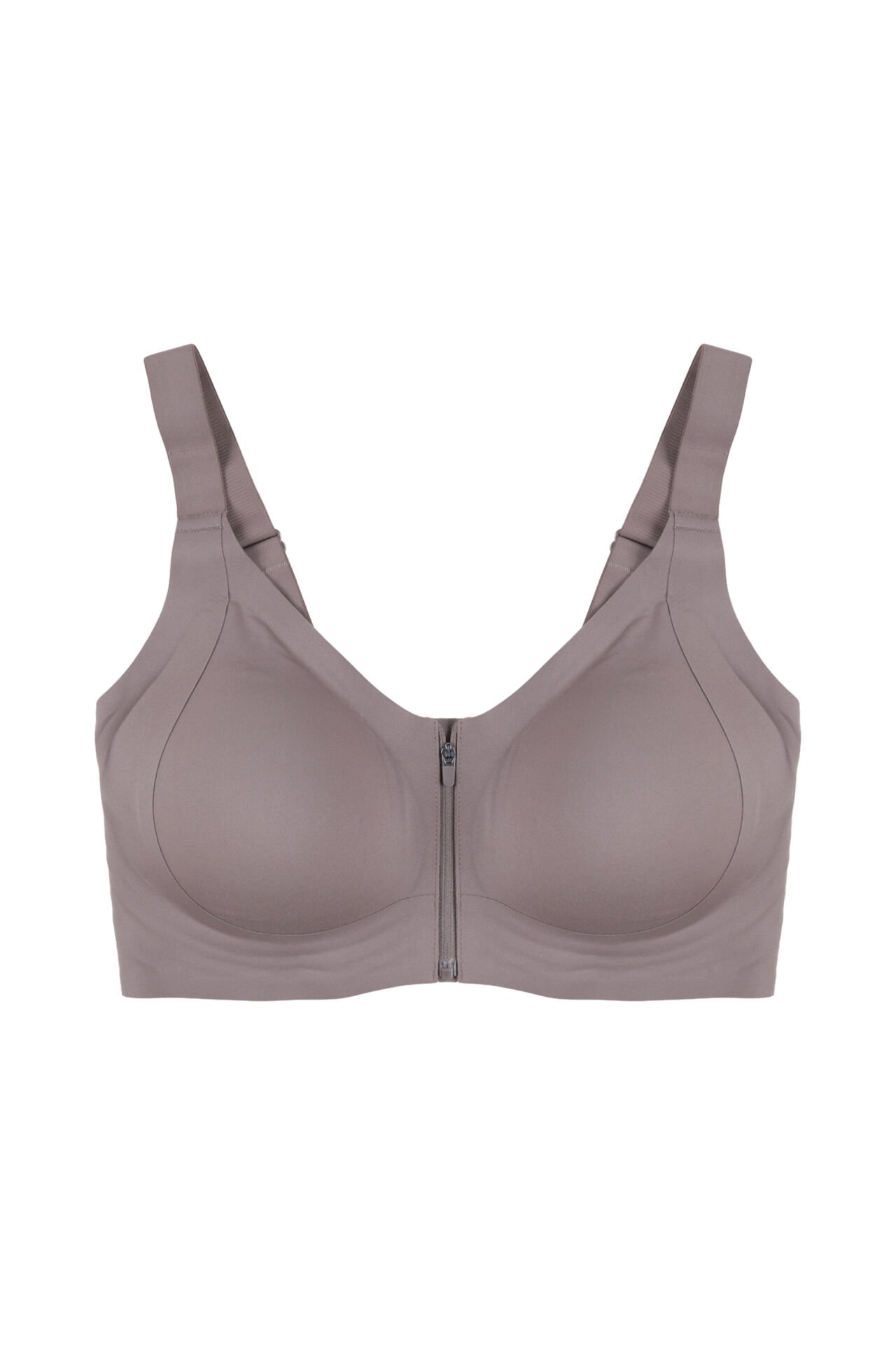 Kadın Büyük Beden (Battal) Önden Fermuarlı Dikişsiz Lazer Sütyen Toprak - 85C