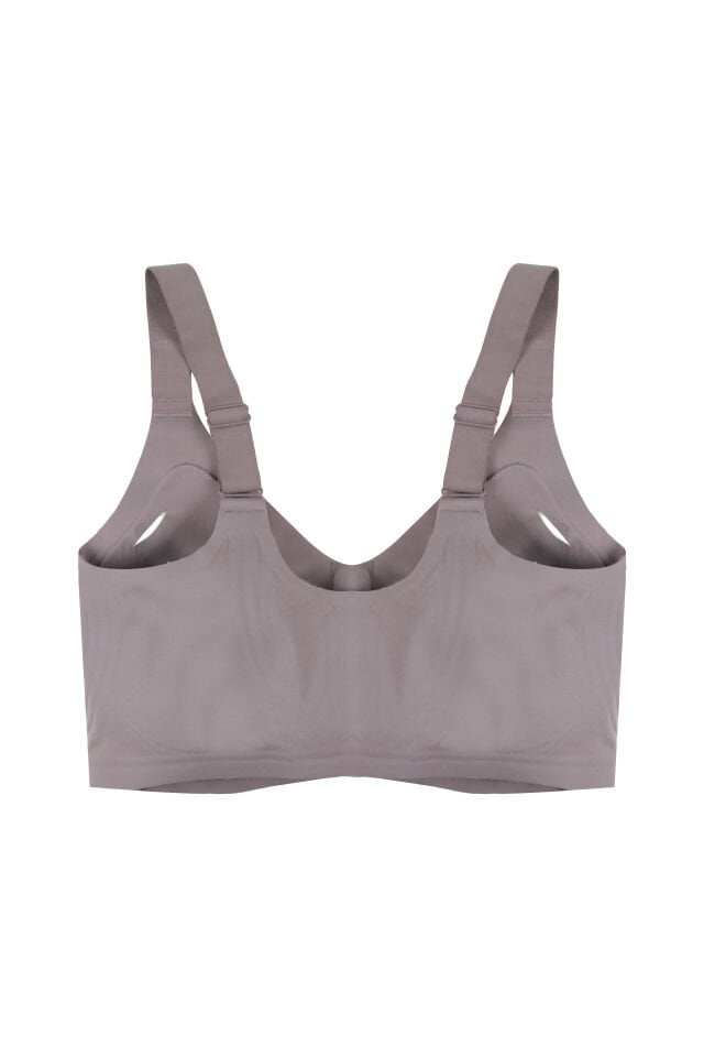 Kadın Büyük Beden (Battal) Önden Fermuarlı Dikişsiz Lazer Sütyen Toprak - 85C