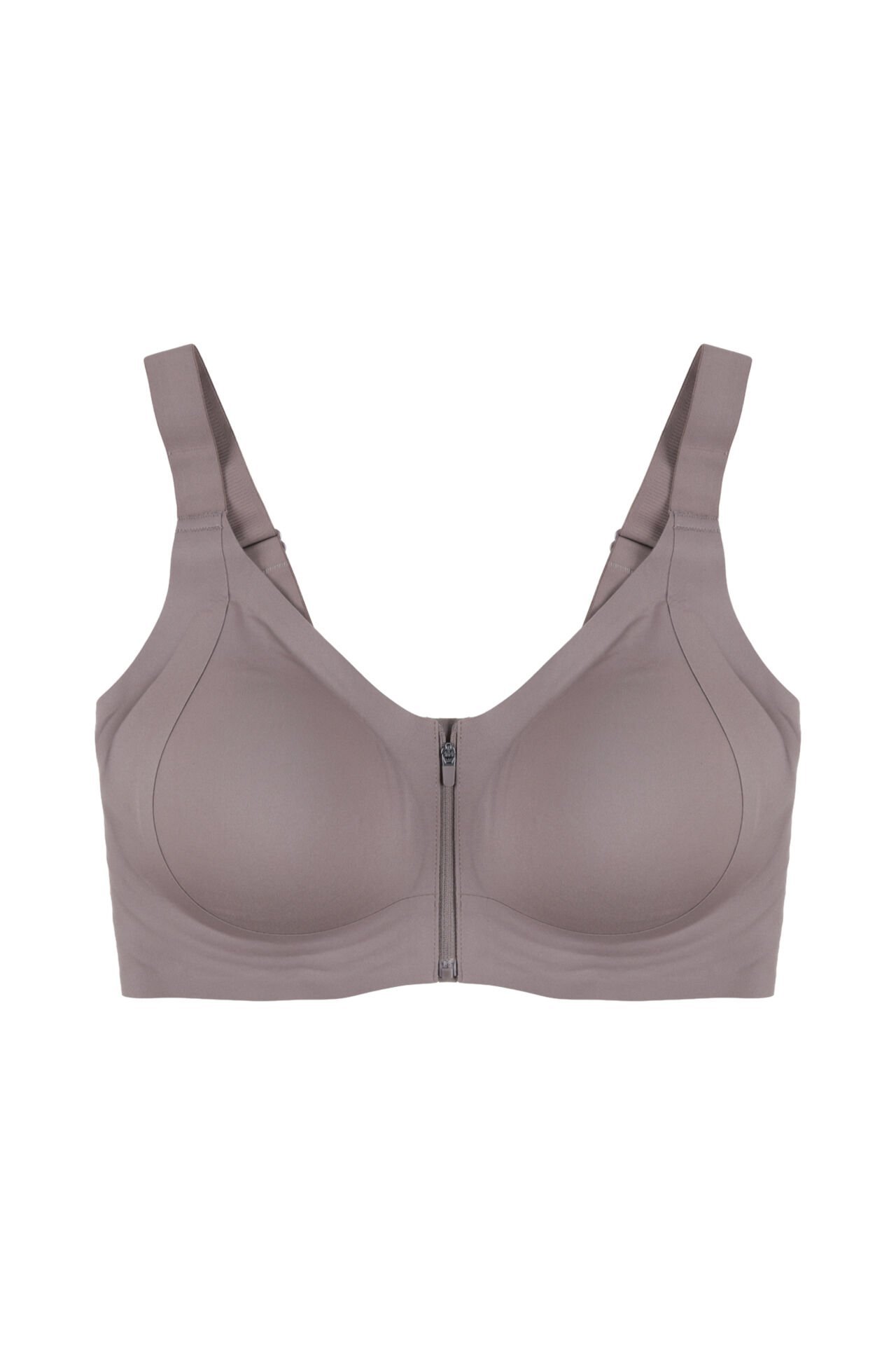 Kadın Büyük Beden (Battal) Önden Fermuarlı Dikişsiz Lazer Sütyen Toprak