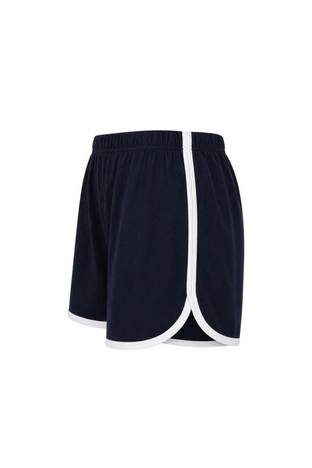Kadın Capybara Baskılı Pamuklu Şortlu Pijama Takımı Lacivert - Beyaz - S