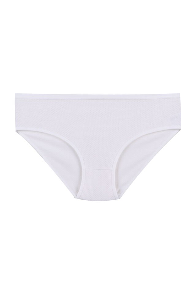 3'lü Desenli Pamuklu Yüksek Bel Bato Pembe  -  Ekru - 3XL