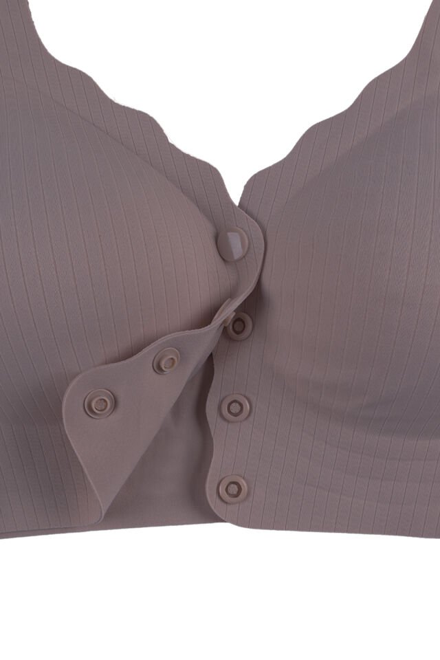 Balensiz Lazer Dikişsiz Kaplı Önden Kopçalı Sütyen Büstiyer 85B - Toprak