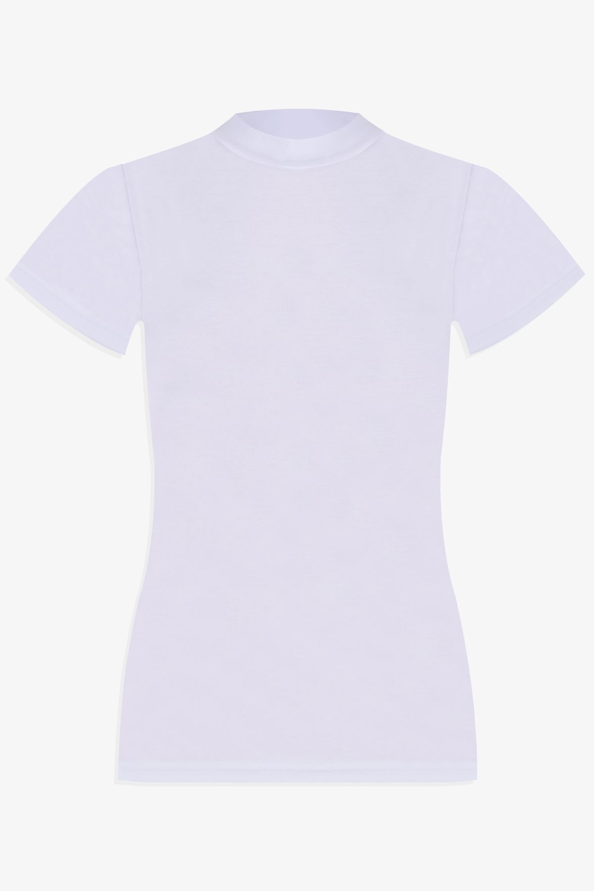 Kadın Kısa Kollu Likralı Pamuklu Yarım Balıkçı Body Beyaz - S - Beyaz - S