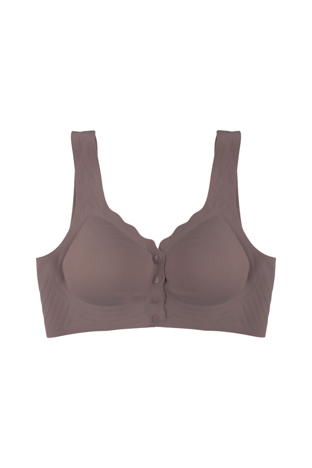 Balensiz Lazer Dikişsiz Kaplı Önden Kopçalı Sütyen Büstiyer 90B - Toprak