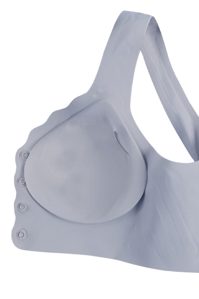 Balensiz Lazer Dikişsiz Kaplı Önden Kopçalı Sütyen Büstiyer 80B - Mavi