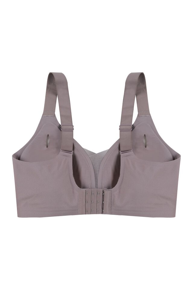 Kadın Büyük Beden (Battal) Fitilli Dikişsiz Tül Detaylı Lazer Sütyen Toprak - 100C