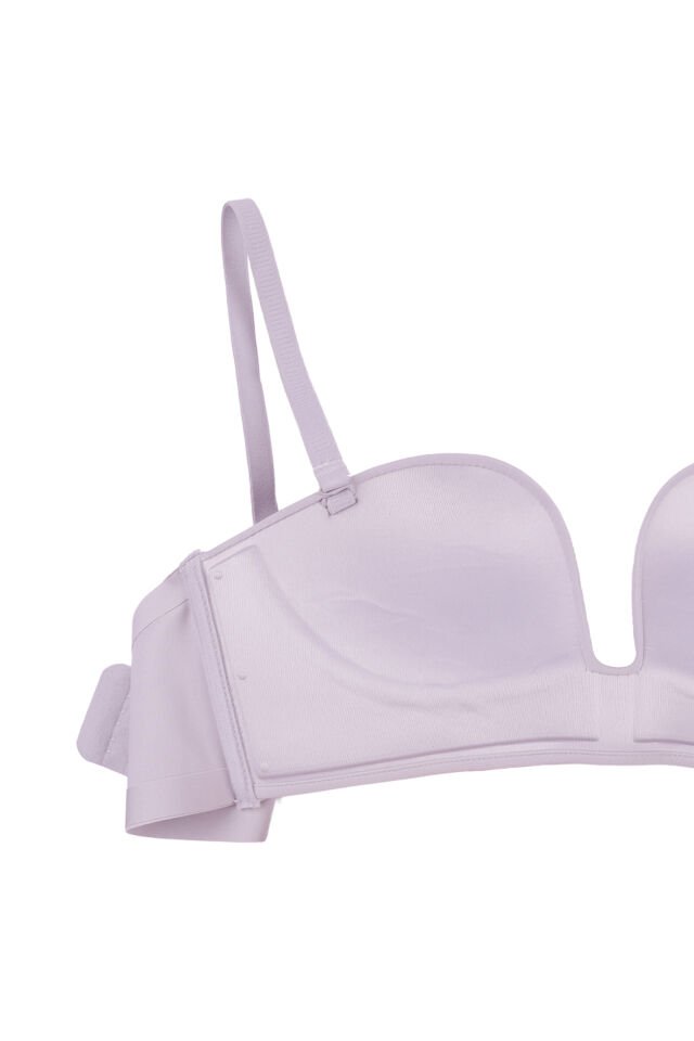 Derin Dekolte Destekli Dikişsiz Sütyen Pembe - 85B