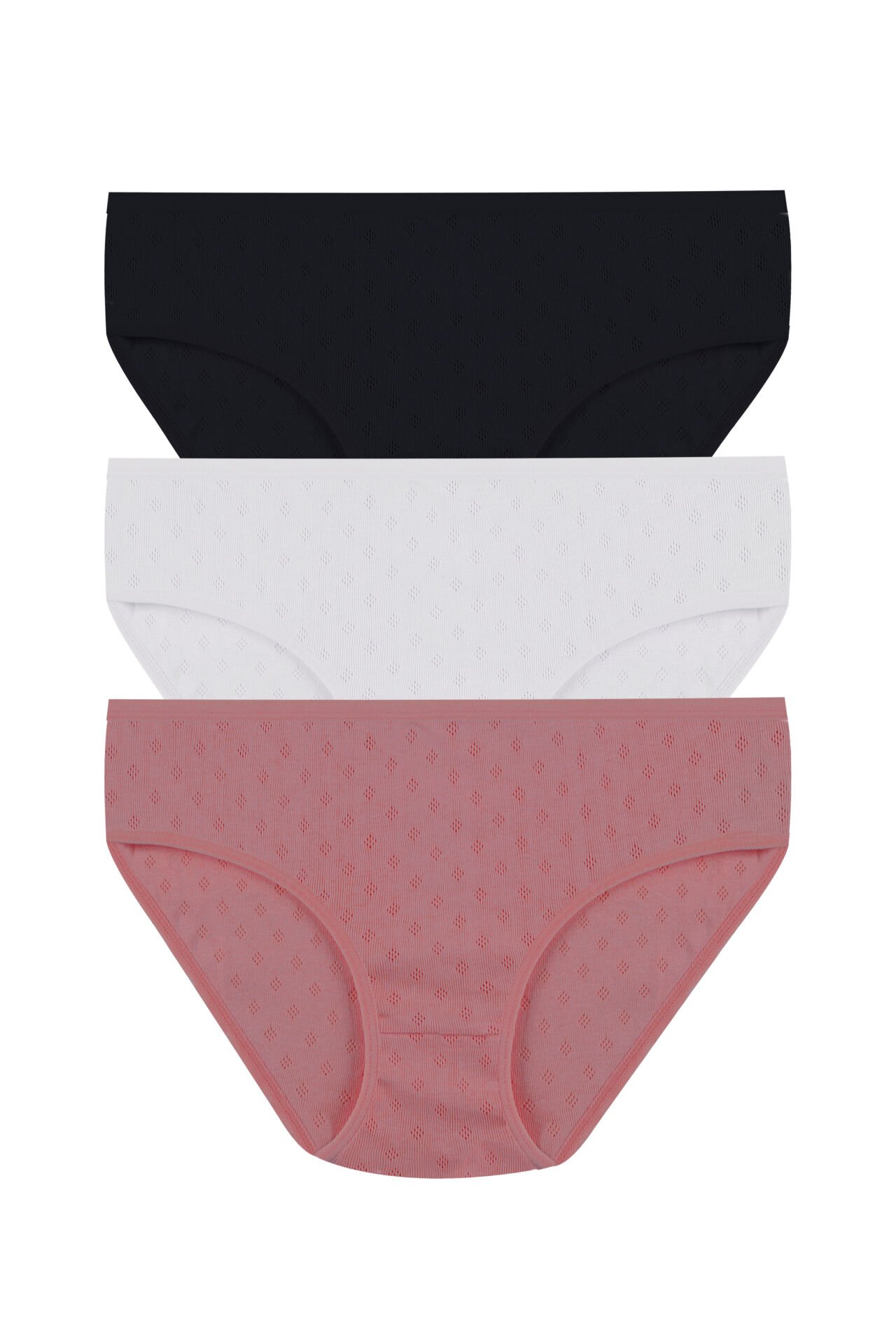 Kadın 3'lü Transfer Ribana Bato Siyah - Pembe - 3XL