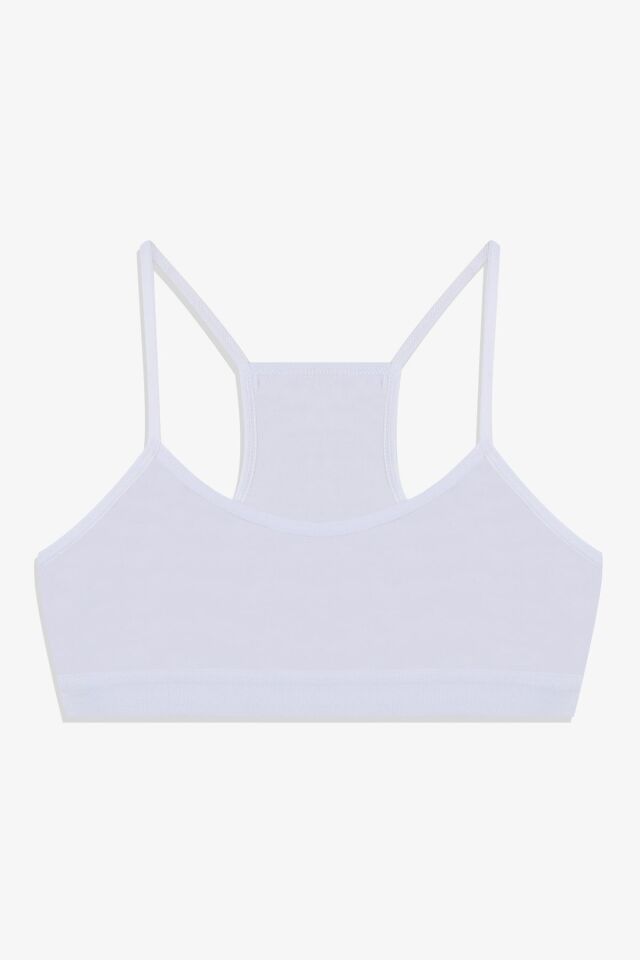 Kadın 3'lü Ince Askılı Yarım Büstiyer Beyaz - M - Beyaz - M