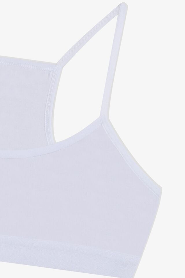 Kadın 3'lü Ince Askılı Yarım Büstiyer Beyaz - M - Beyaz - M