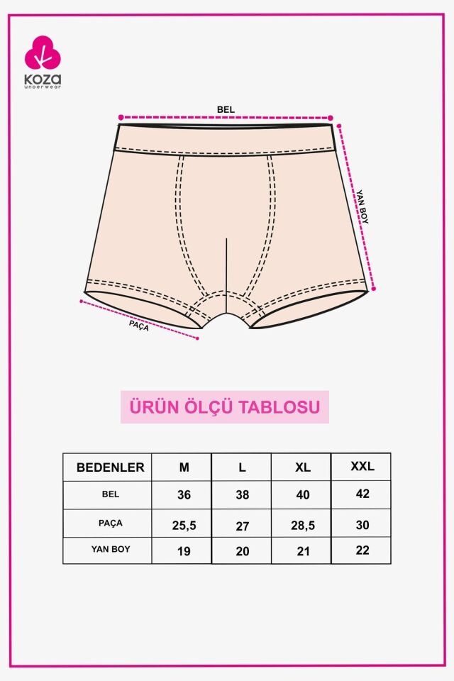 Erkek 3'lü Pamuklu Likralı Boxer canavarsiyahcanavar - 2XL