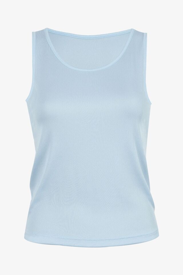 Kadın Kaşkorse Kalın Askılı Şortlu Takım KO7205TS-3 Mavi - S - KO7205TS-3 Mavi - S