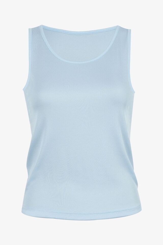 Kadın Kaşkorse Kalın Askılı Şortlu Takım KO7205TS-3 Mavi - XL - KO7205TS-3 Mavi - XL