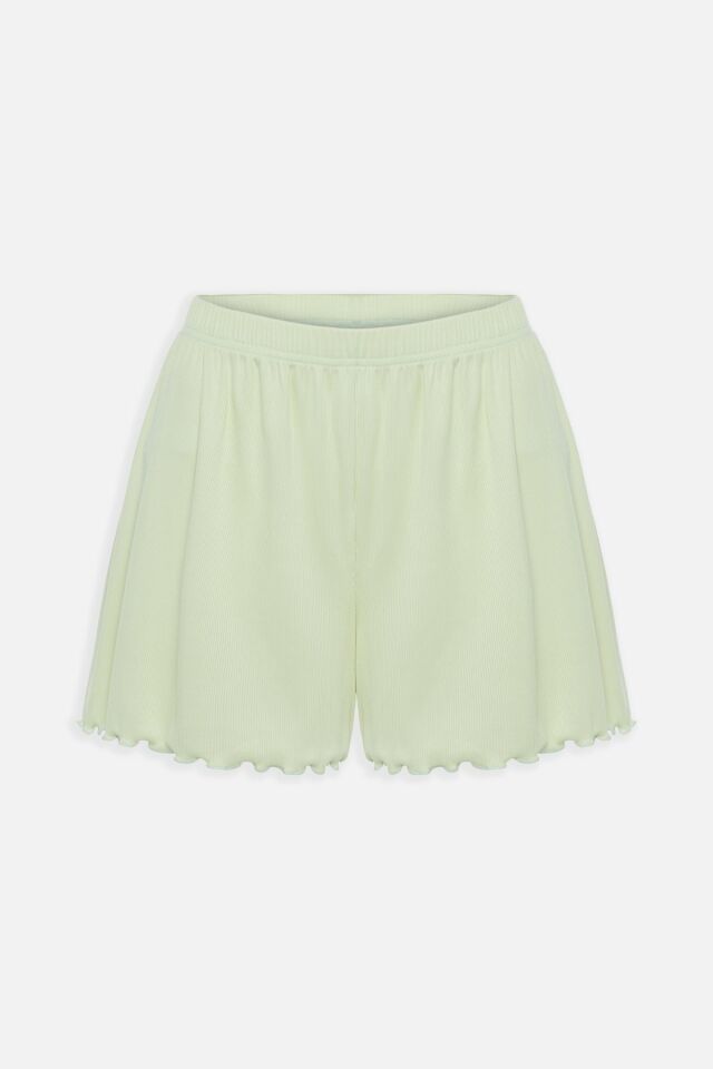 Kadın Kaşkorse Kısa Kollu Şortlu Takım KO7204TS-5 Yağ Yeşili - XL - KO7204TS-5 Yağ Yeşili - XL