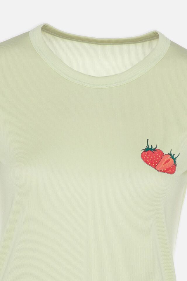 Kadın Kaşkorse Kısa Kollu Şortlu Takım KO7204TS-5 Yağ Yeşili - XL - KO7204TS-5 Yağ Yeşili - XL