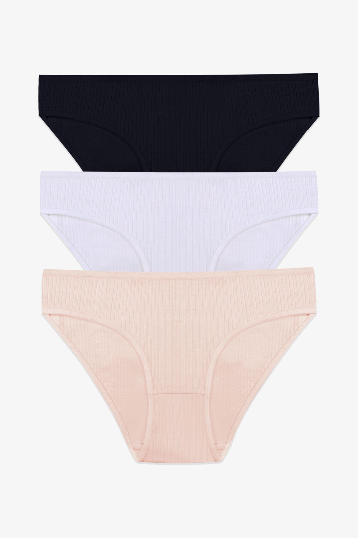 Kadın 3'lü Pamuklu Fitilli Külot