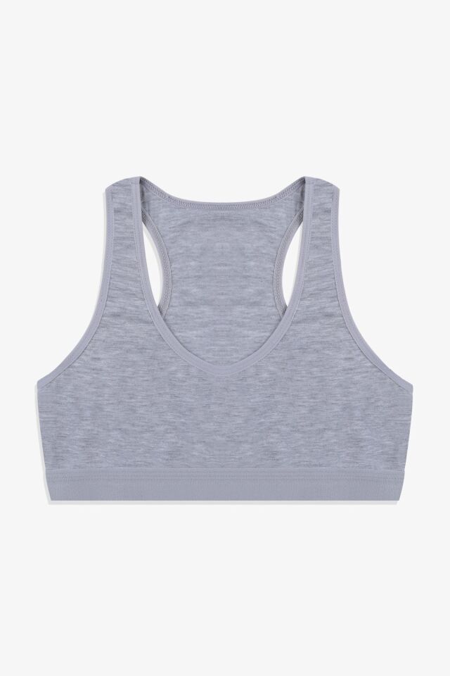 Kadın 3'lü Kalın Askılı Yarım Büstiyer Beyazgrisiyah - M