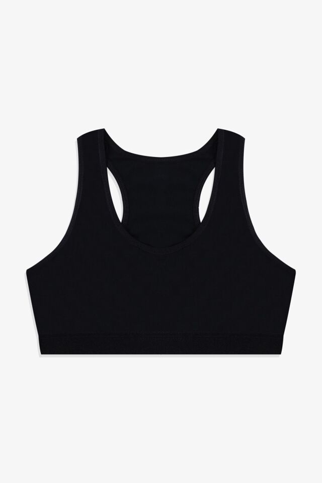 Kadın 3'lü Kalın Askılı Yarım Büstiyer Beyazgrisiyah - M