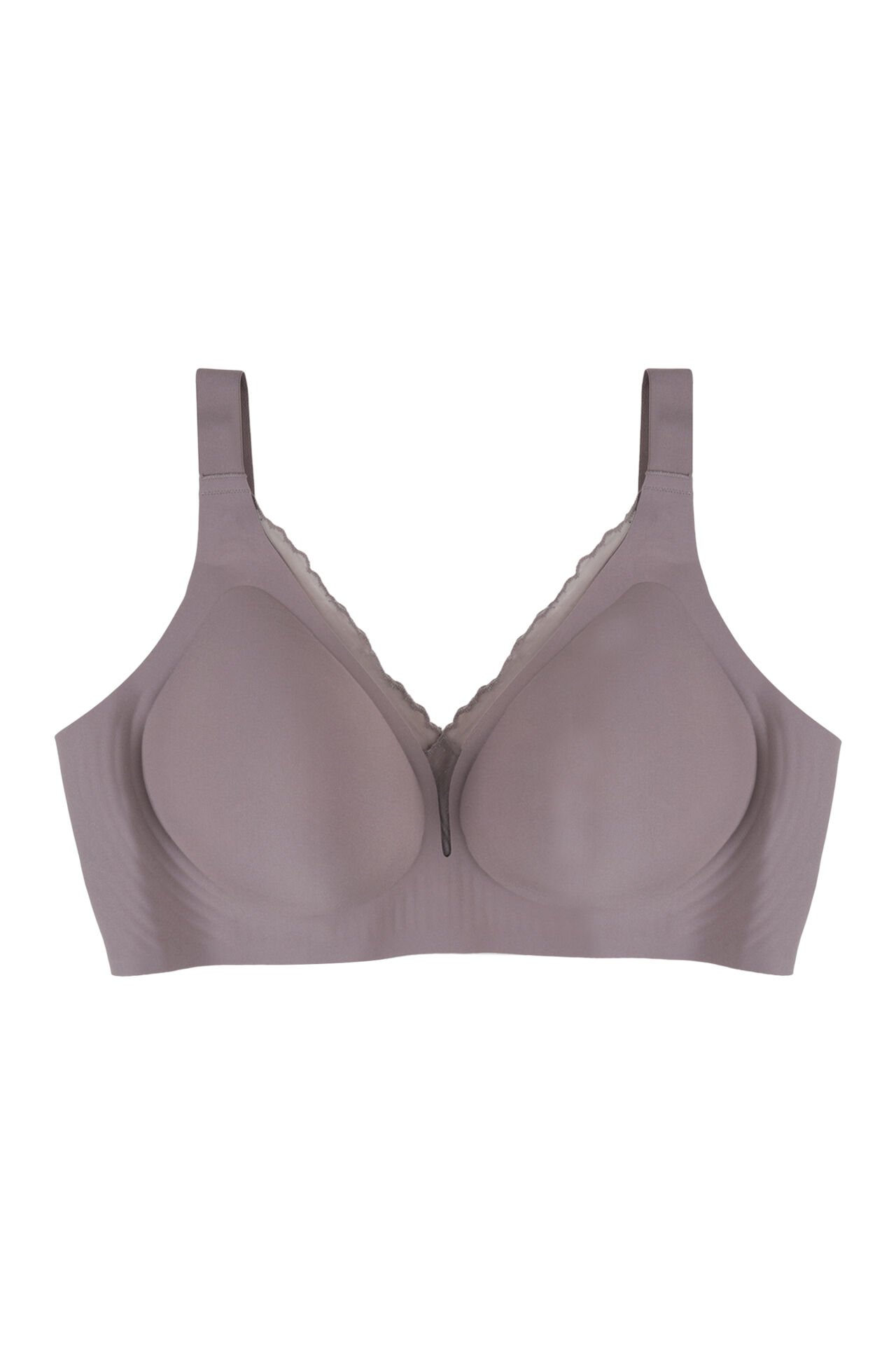 Kadın Büyük Beden (Battal) Dikişsiz Tül Detaylı Lazer Sütyen Toprak