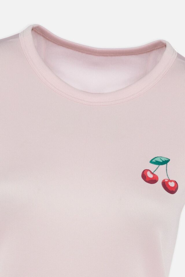 Kadın Kaşkorse Kısa Kollu Şortlu Takım KO7204TS-1 Pembe - L - KO7204TS-1 Pembe - L