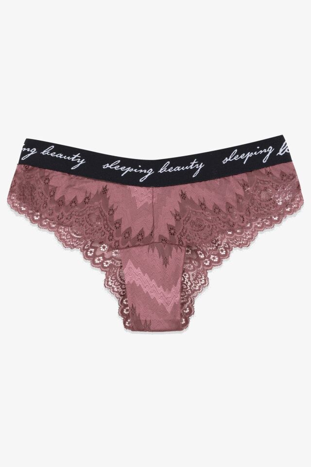 Kadın 4'lü Yazılı Lastikli Dantelli Fantezi Külot siyah-bordo-petrol-glkurusu - M