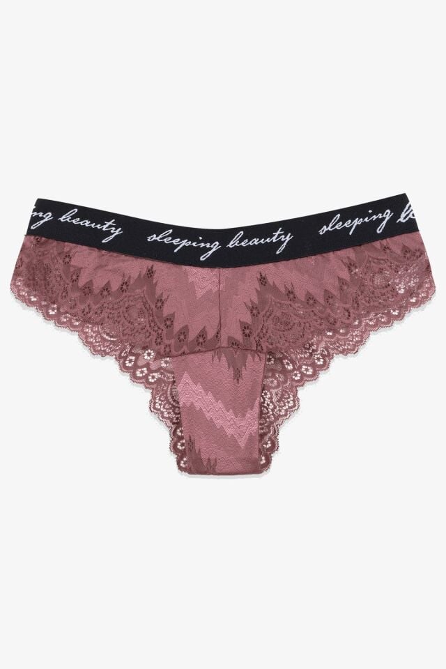 Kadın 4'lü Yazılı Lastikli Dantelli Fantezi Külot siyah-bordo-petrol-glkurusu - M