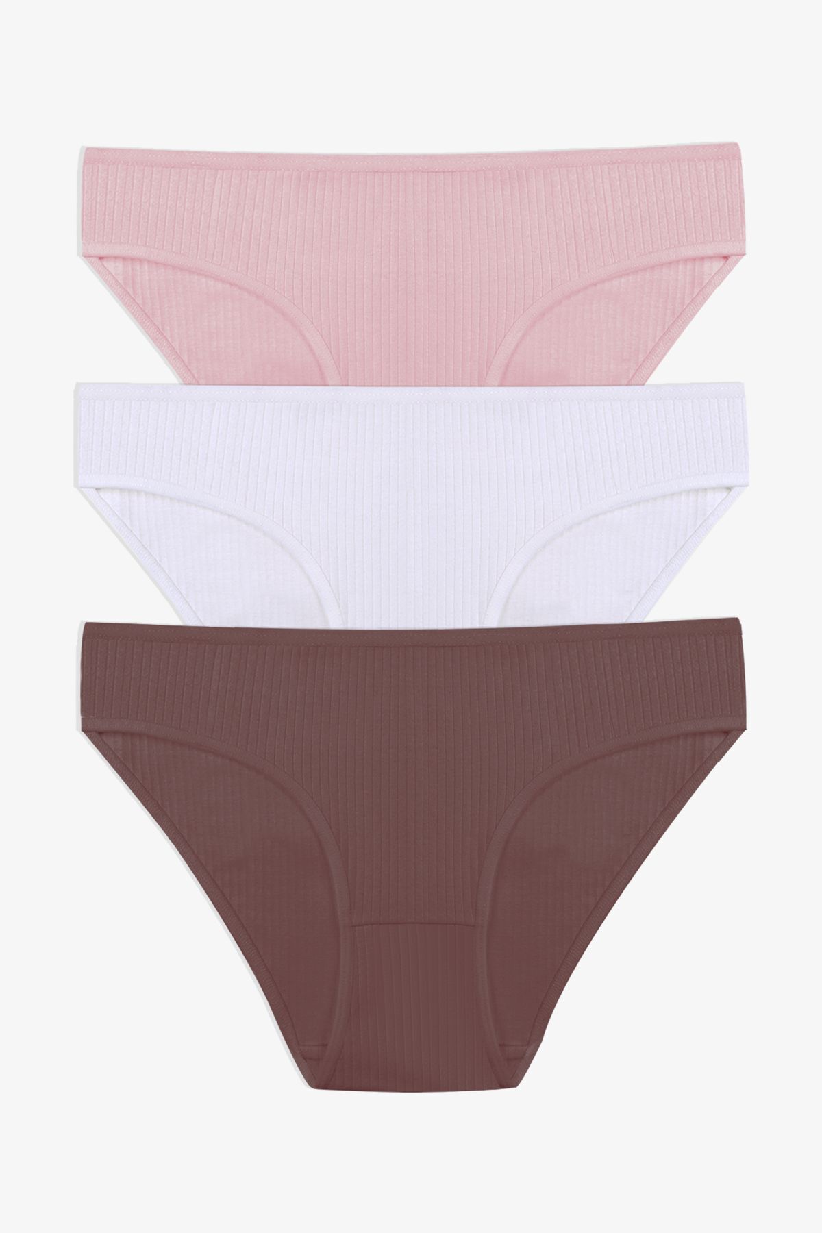 Kadın 3'lü Pamuklu Fitilli Külot 11050-18 - S/M