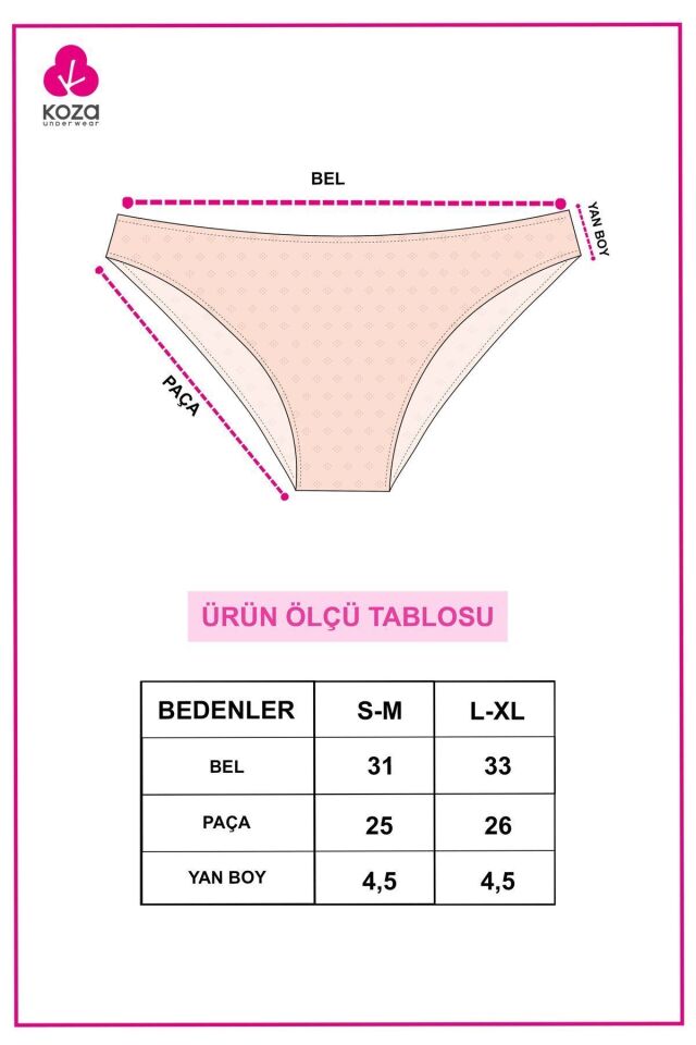 Kadın 7'li Desenli Jakarlı Pamuklu Külot 11089-1 - L/XL - 11089-1 - L/XL