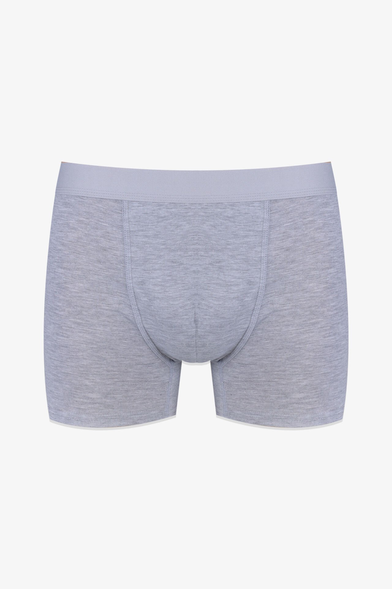 Erkek Tekli Pamuklu Boxer Gri Melanj - M