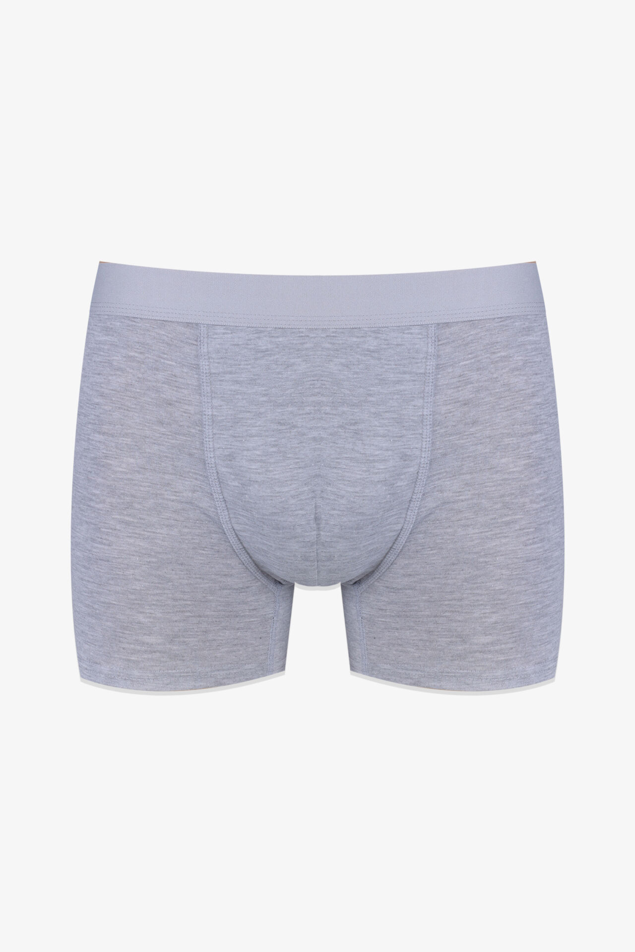 Erkek Tekli Pamuklu Boxer Gri Melanj - M