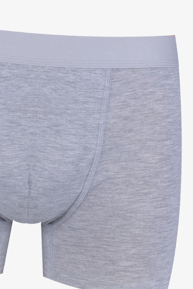 Erkek Tekli Pamuklu Boxer Gri Melanj - M