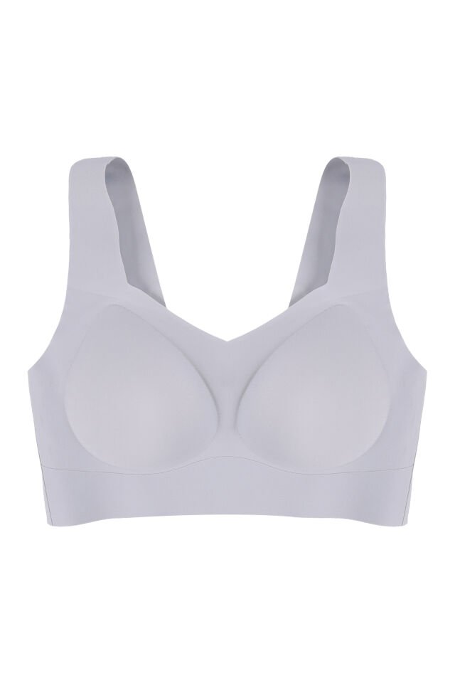 Kadın Dolgusuz Lez Dantelli Desteksiz Straplez Sütyen 90B - Bebe Mavisi