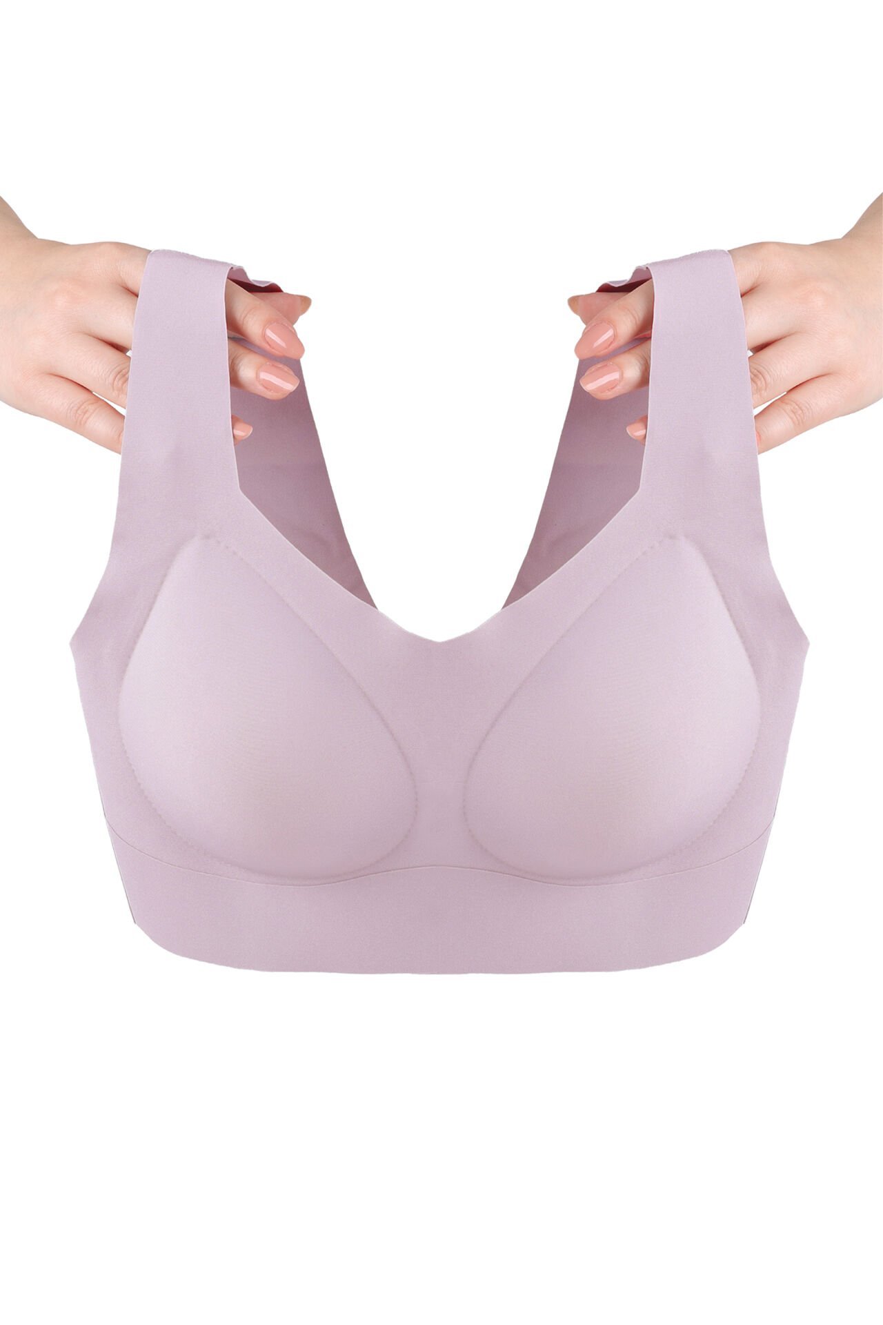 Kadın Dolgusuz Lez Dantelli Desteksiz Straplez Sütyen Pembe - 80B