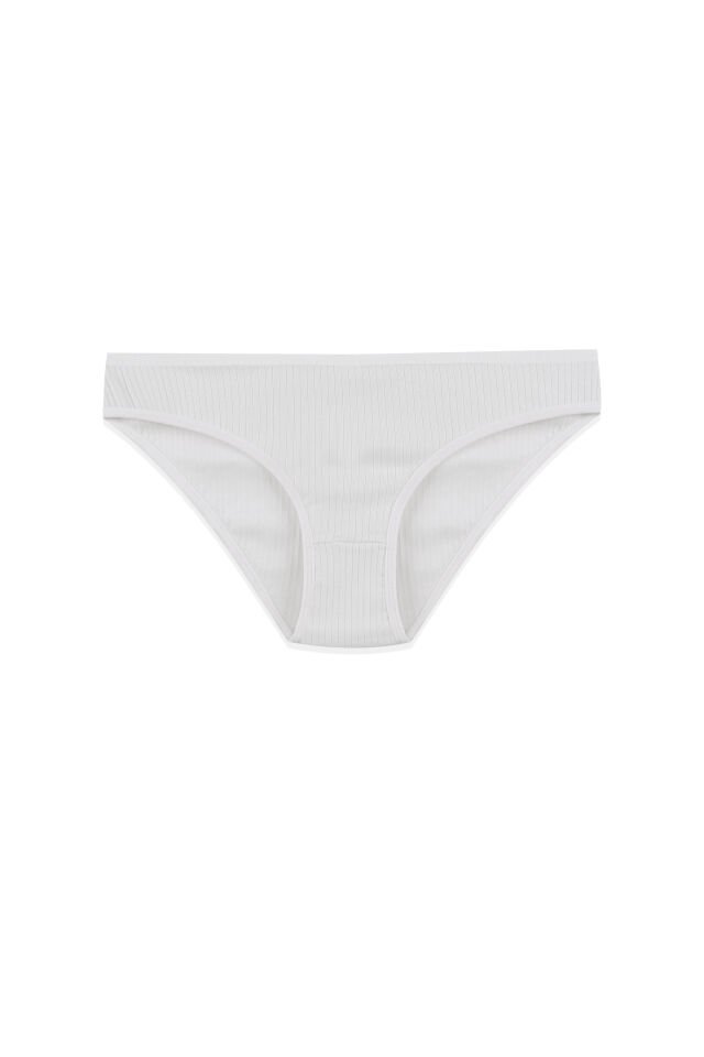 Kadın 3'lü Pamuklu Fitilli Külot Siyah - Beyaz - L/XL