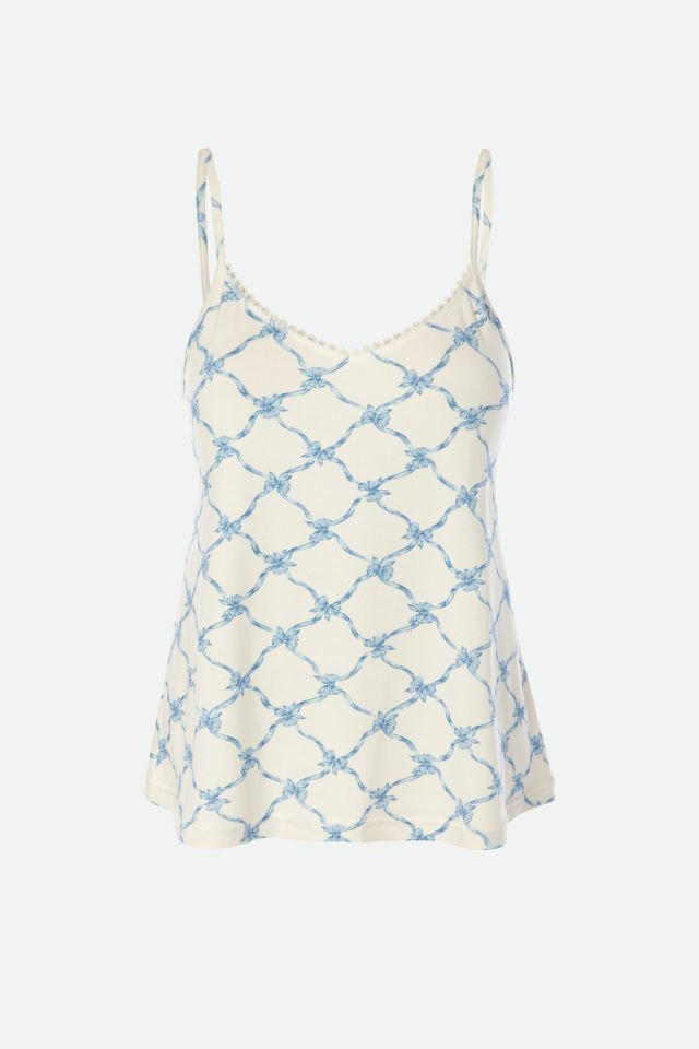 Kadın Askılı Yumuşak Dokulu Desenli Pijama Takımı