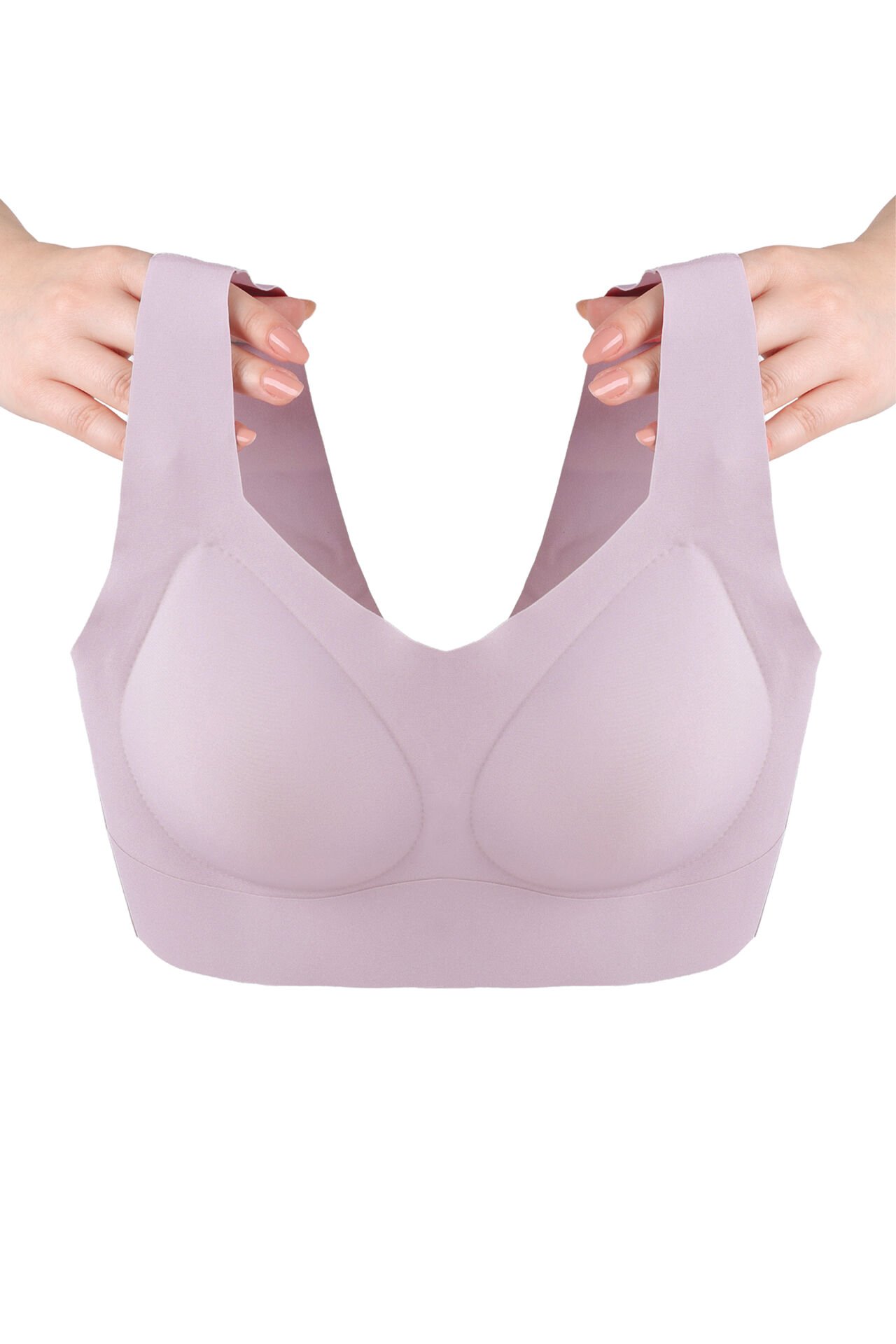 Kadın Dolgusuz Lez Dantelli Desteksiz Straplez Sütyen Pembe - 90B