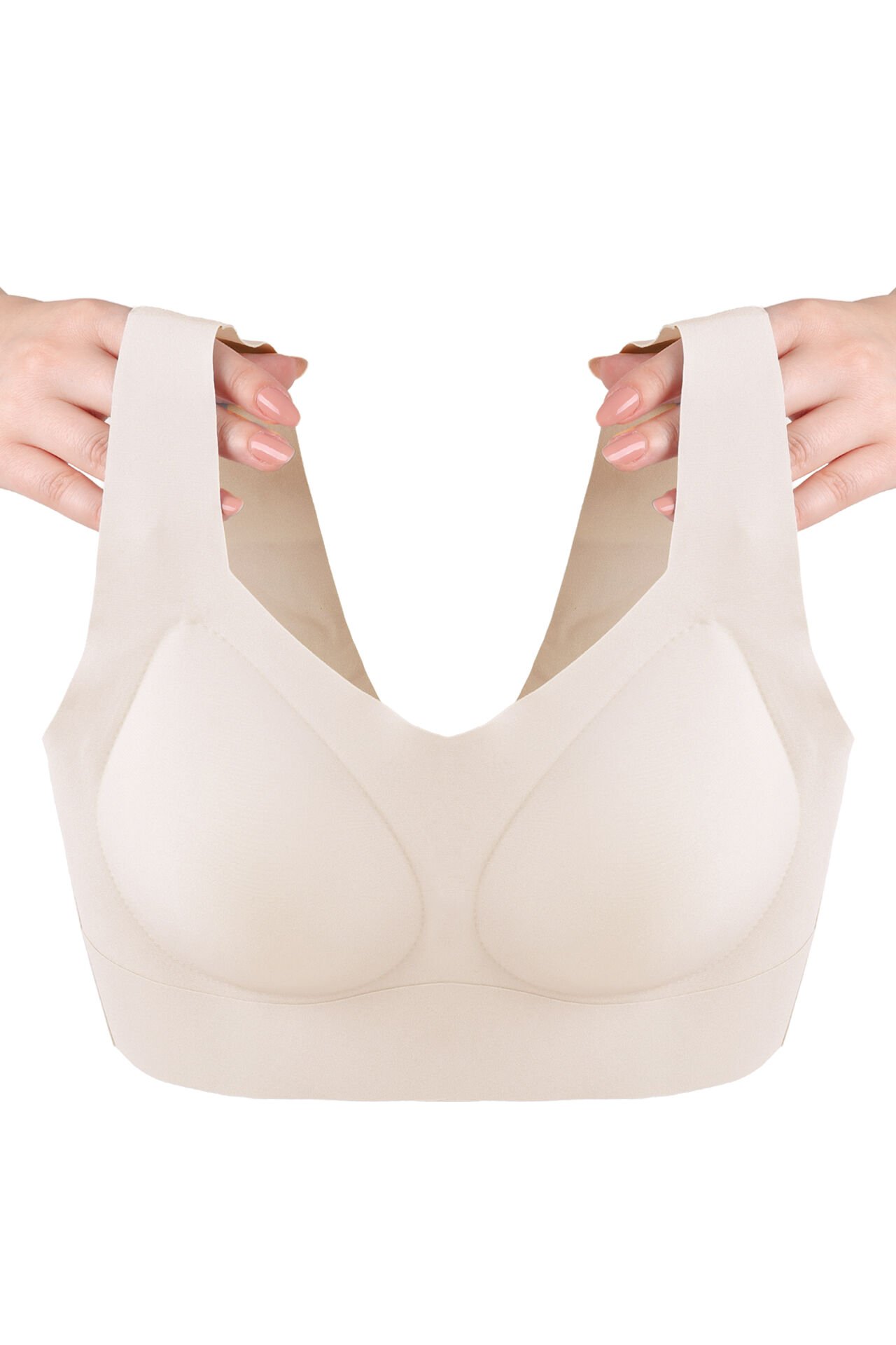 Kadın Dolgusuz Lez Dantelli Desteksiz Straplez Sütyen Ekru - 75B