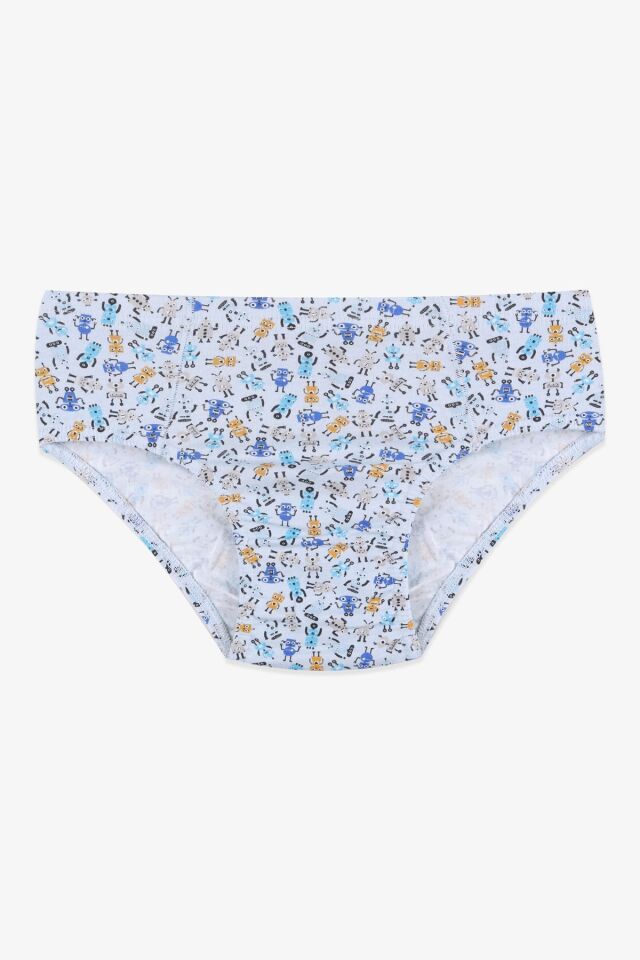 Erkek Çocuk 5'li Pamuklu Slip 3011-2 Arabalı Desen - 9-12 Yaş