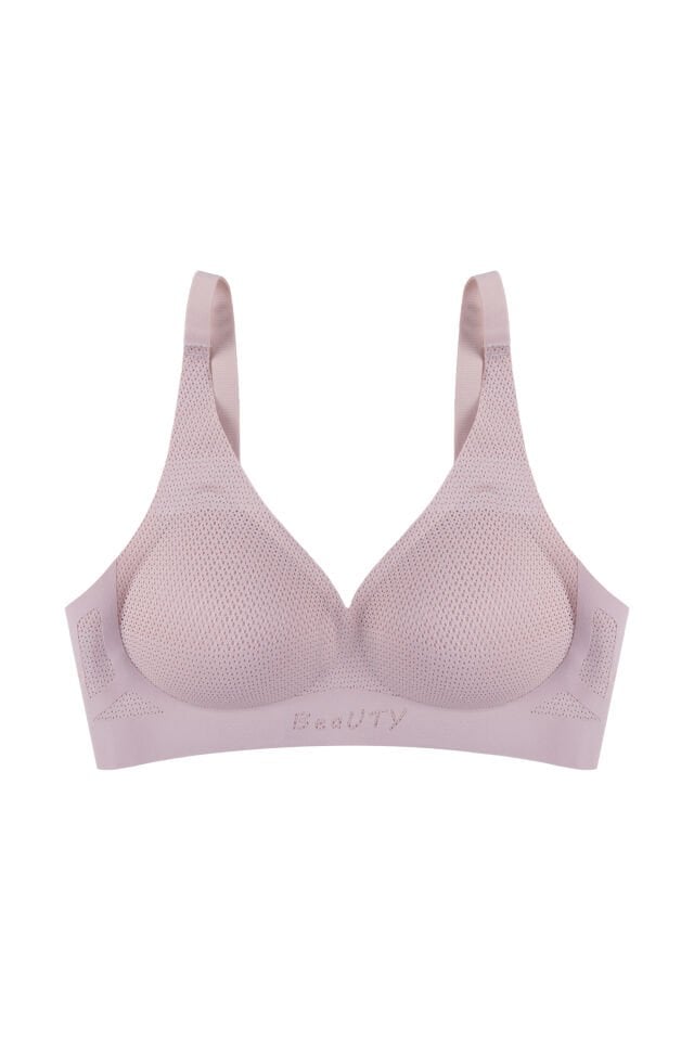 Balensiz Lazer Dikişsiz Nefes Aldıran Pedli Sütyen Pembe - 90B