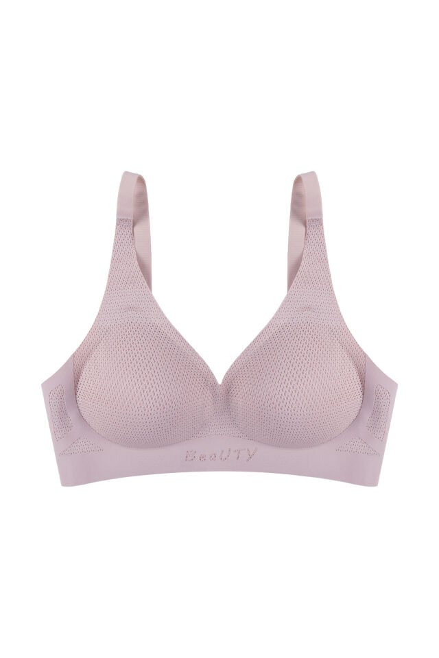 Balensiz Lazer Dikişsiz Nefes Aldıran Pedli Sütyen Pembe - 90B